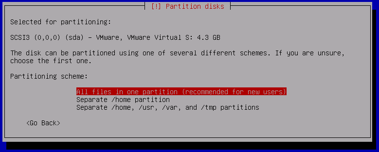 Partition disk