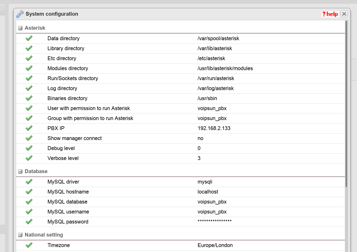 System configuration