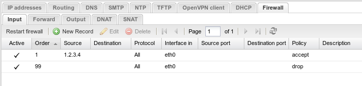 Input firewall